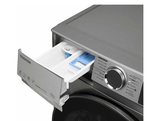 Стиральная машина TOSHIBA TW-BN90C4RU(SK) 8 кг 1400 об/мин инверторная с паром с дозагрузкой белья тихая умная
